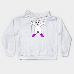 Polar bear Skier Ski Winter sports Kids Hoodie